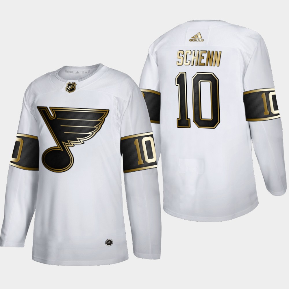 St. Louis Blues #10 Brayden Schenn Men Adidas White Golden Edition Limited Stitched NHL Jersey